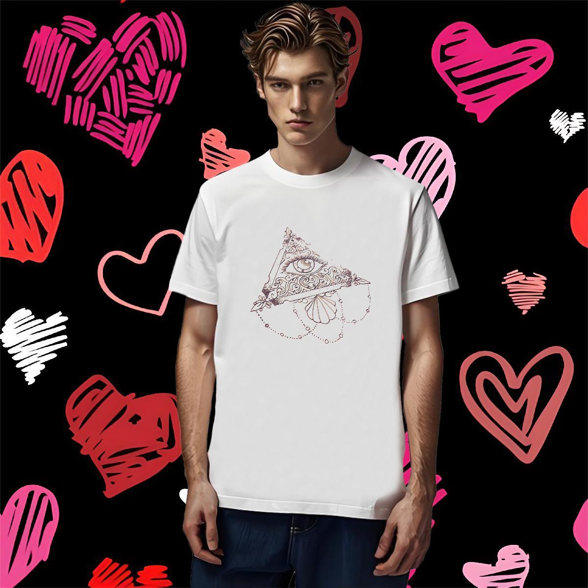 Unisex T-Shirts 230g Pure Cotton eye of the devil Street White Plus Size Breathable Soft Mens Tshirts Fashion New Tops Shirt