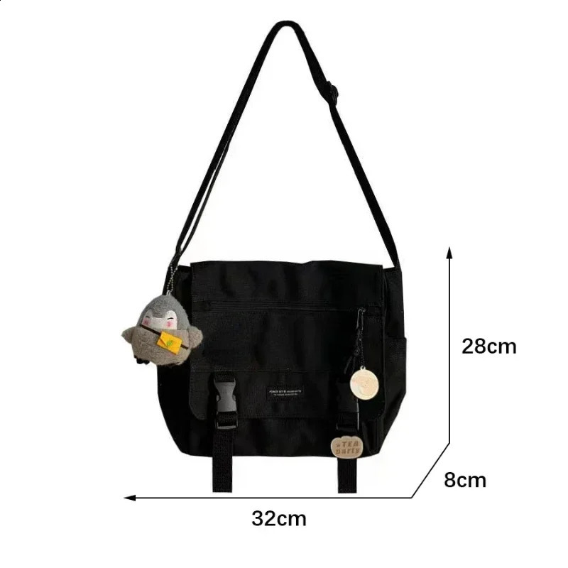 DHwanglijia Haruku Versatile Canvas designer bag Women Crossbody Solid Color Flip Casual Handbag Shoulder Bags Teen Girls Messenger Bag Satchels 24082