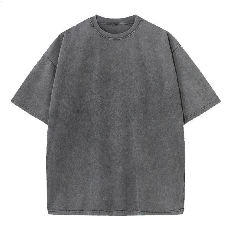 NXXTRESS American mens washable Tshirt cotton loose Oneck oversized Korean Y2K casual retro short sleeved 240822