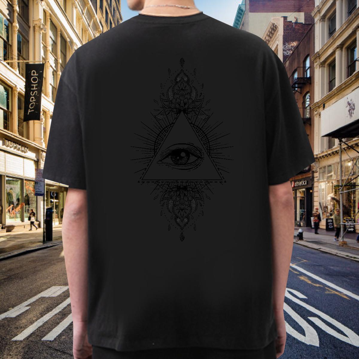 Designer T shirt 100% Cotton 230g eye of the devil Casual Plus Size Cartoon Short Sleeve O-Neck Tshirt for Man Woman Free Shipping Tops Tees