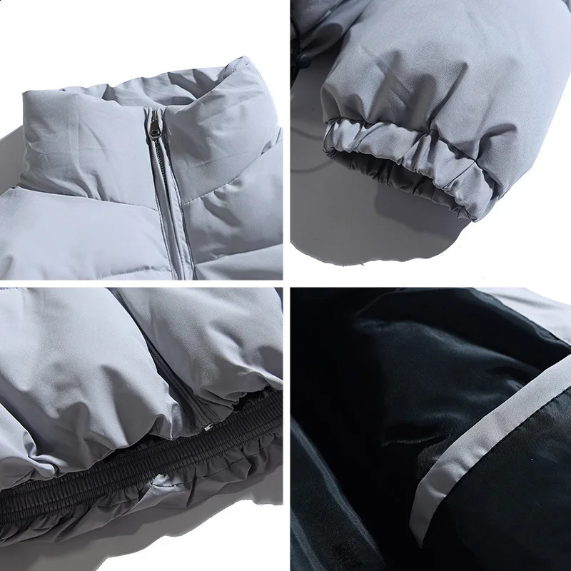 FGKKS Winter Mens Solid Color Parkas High Quality Stand Collar Warm Thick Jacket Fashion Casual Parka 240822