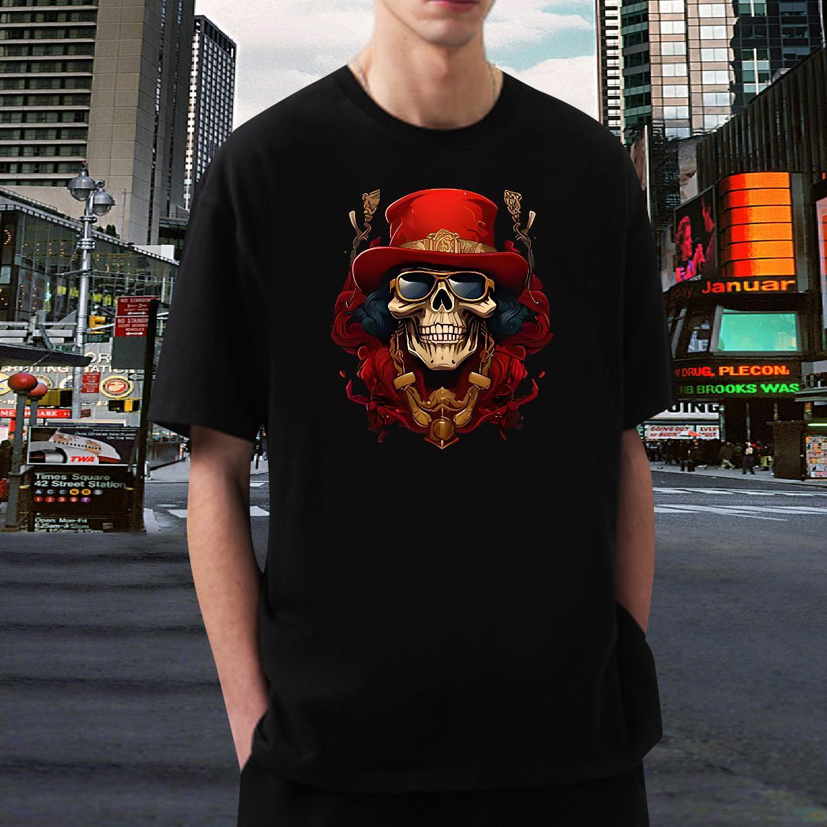 TOP Quality T-Shirts 230g Cotton skull Casual Beach DIY Printed Pure Cotton Tshirt for Man Woman DIY Customized Clothes
