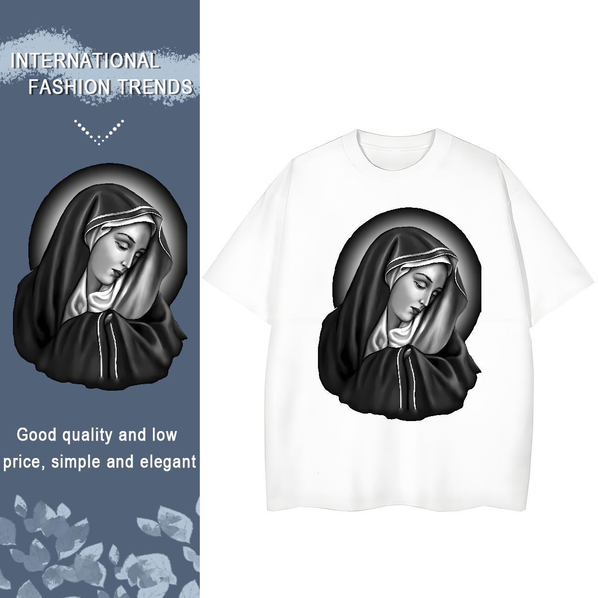 Soft Tshirt for Man Woman 100% Cotton 230g nun Street Womens T Shirts Breathable Soft DIY Anime Printed Tshirts