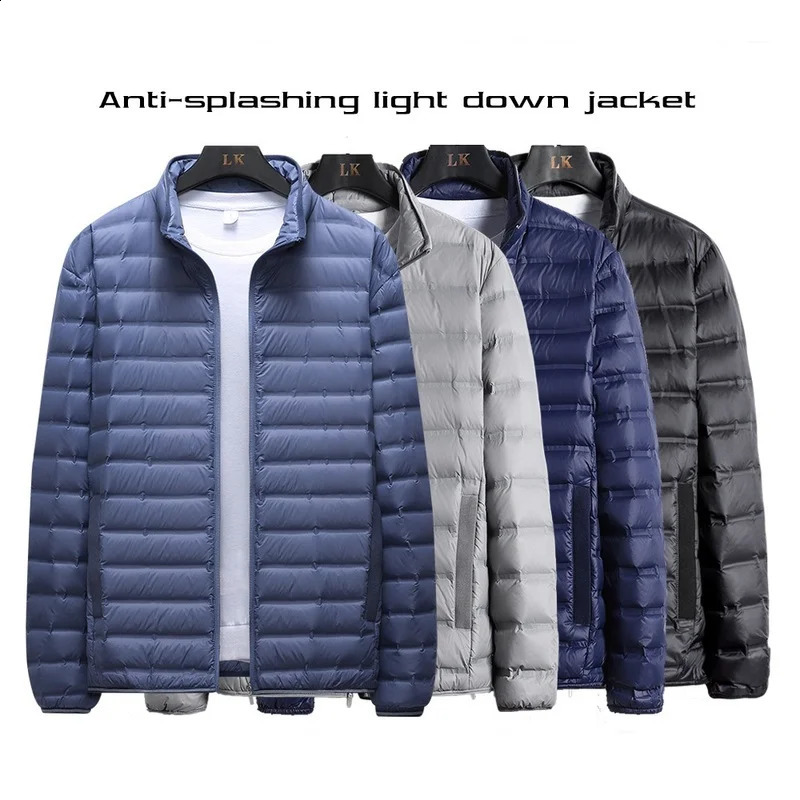 90% white duck down ultra lightweight waterproof and windproof mens inflatable jacket arrival winter Brnad Parka 5XL 6XL 240822