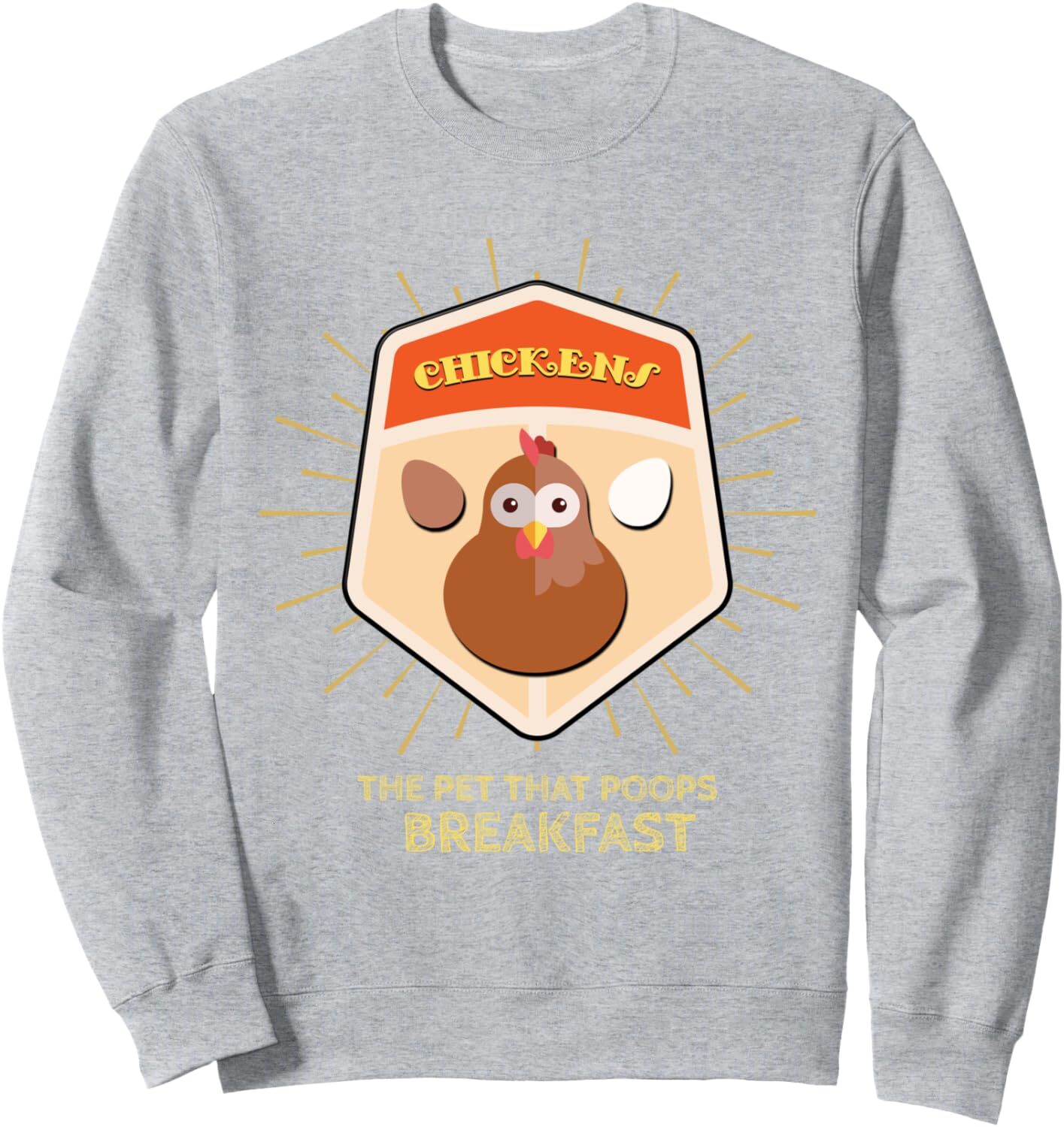 Long Sleeve Shirts for Men sweatshirt Chickens The Pet That Poops Breakfast Funny Hen Egg Sweatshirt T shirt Tee Streetwear Casual tops clothes