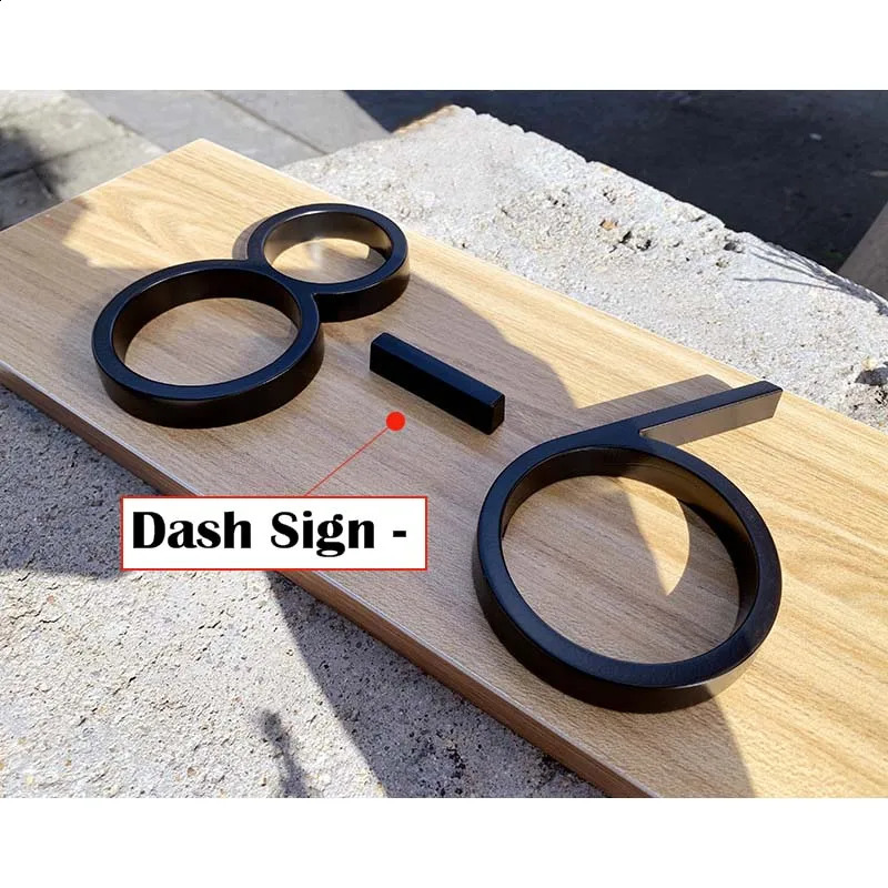 125mm Black House Numbers Letters Outdoor Address Sign Plate For Yard Floating Metal Door Number Doorplates Modern Mailbox Signs 240823