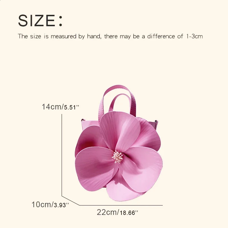 Pink n Flower Clutch Bag Elegant Womens Handbag Party Evening Wedding Wallet Girl Small Hand Hanging 240823