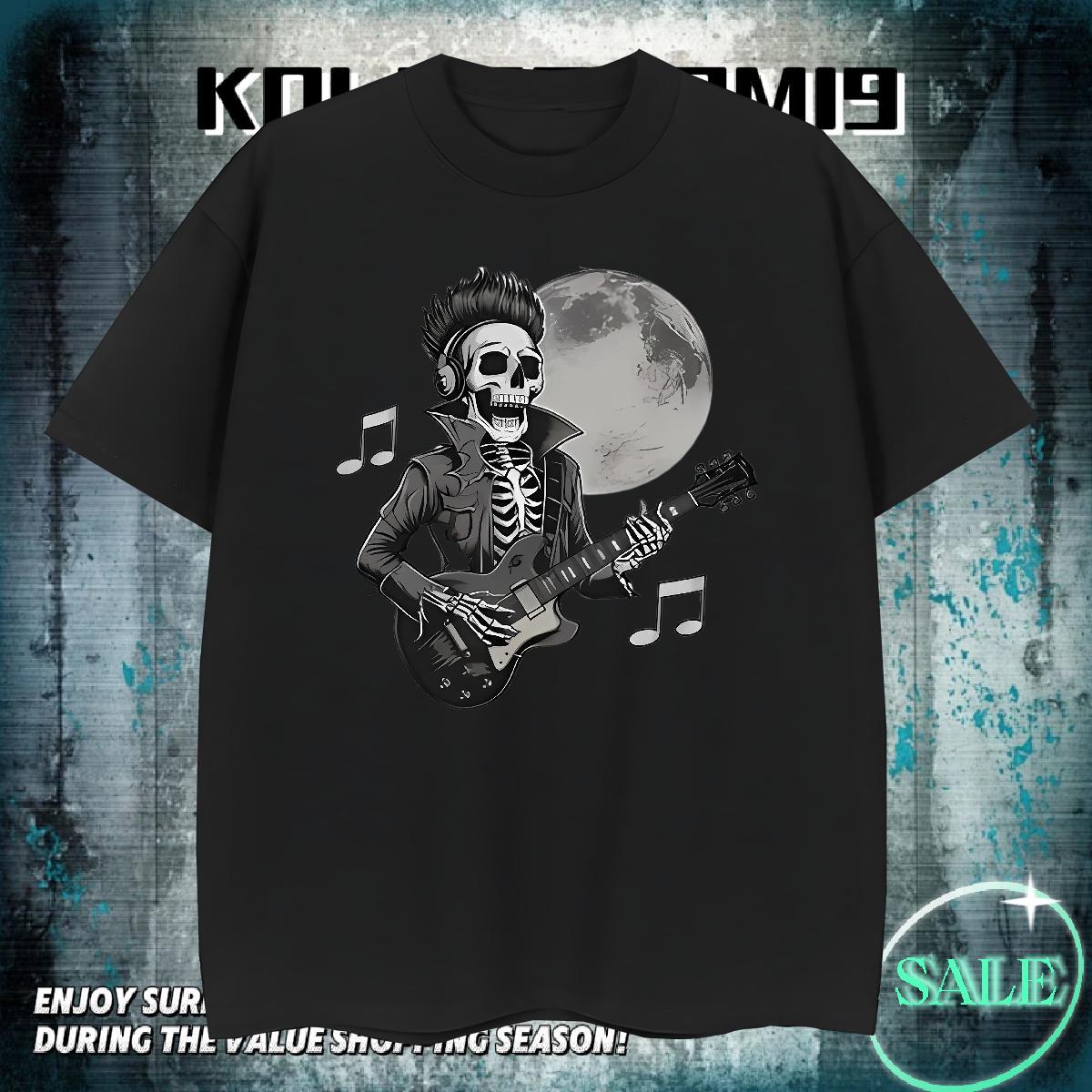 Cool Man T Shirts 230g Pure Cotton guitar Home Outdoor DIY Printed O-Neck Short Sleeve Mens Tshirts 2024 New Top Tees