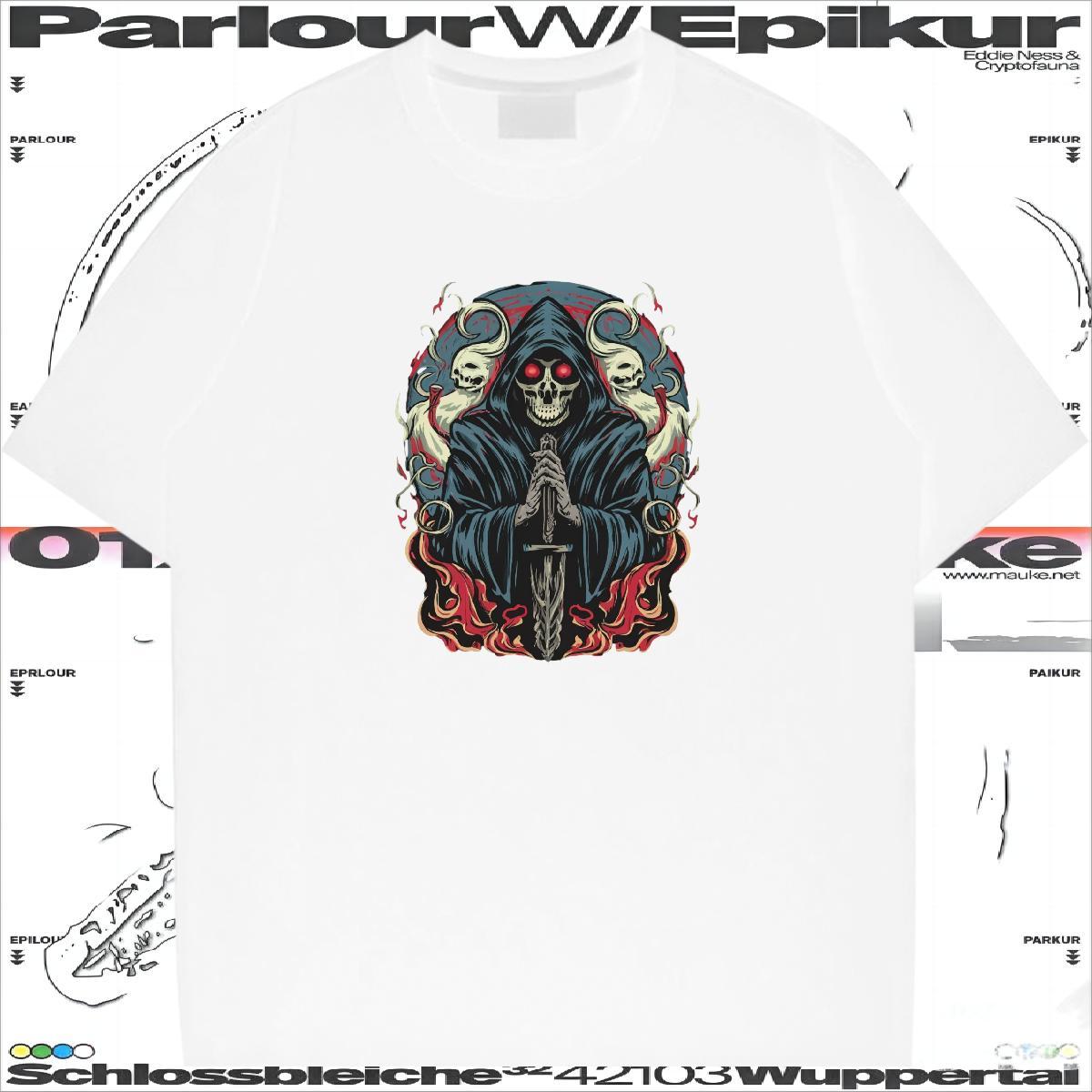 Cool Men T Shirts 100% Cotton 230g skull Daily Outfit Custom Printed Breathable Crew Neck Tshirts Designer Fashion Tee Shirt