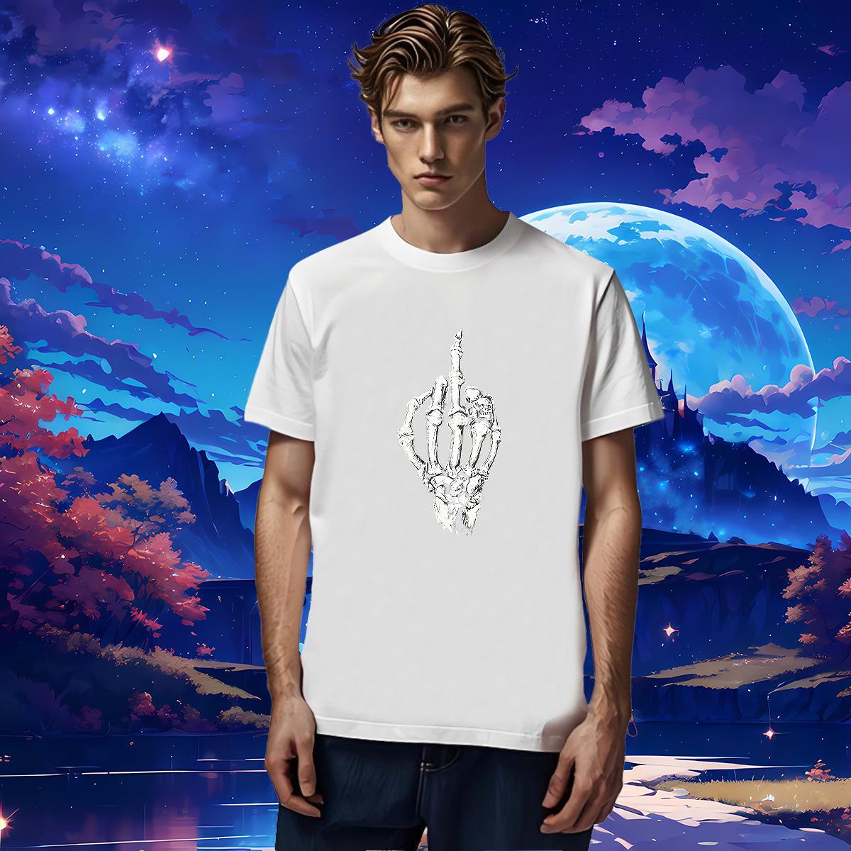 Soft Mens T Shirts 230g Pure Cotton skull Casual Plus Size Custom Breathable Short Sleeve Couples T Shirts Fashion Design Tops Shirt