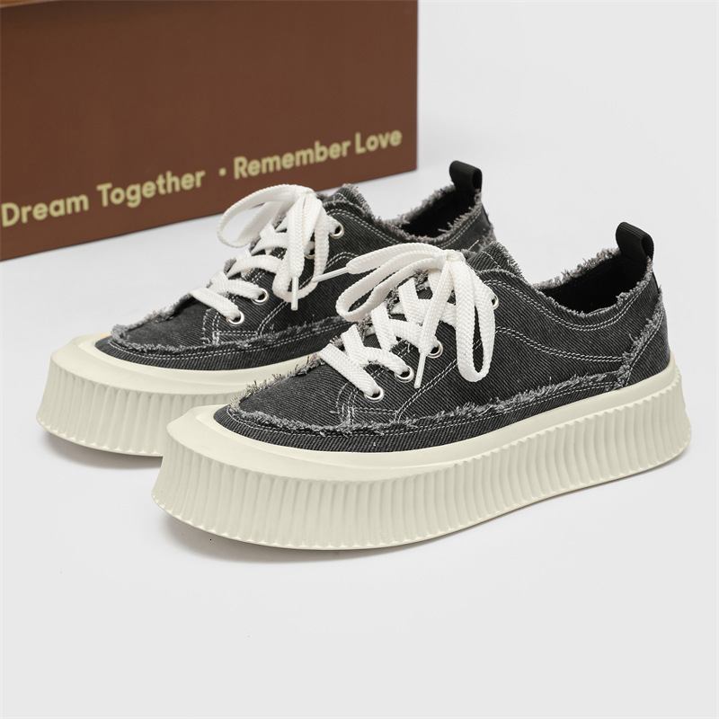 Ddmysports Men S Spring Summer New Fashion Low Top Canvas Breathable Lightweight Thick Sole Sports And Casual Board Shoes OUTDOOR