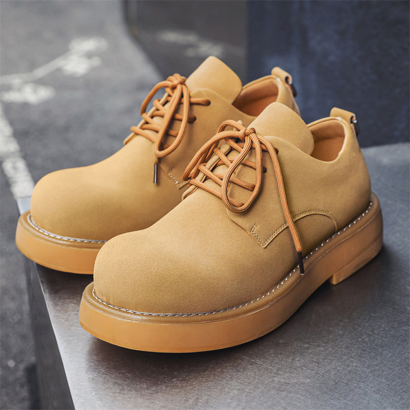 Ddmysports Autumn New Thick Soled Tall Derby British Style Small Leather Versatile Korean Edition Student Casual Shoes OUTDOOR