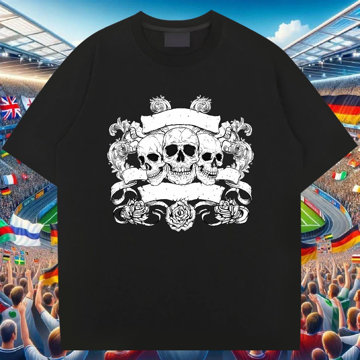 TOP Quality T shirt 230g Cotton skull Sports Casual Custom Big Size Breathable Short Sleeve Tshirt for Man Woman Factory Direct Clothes