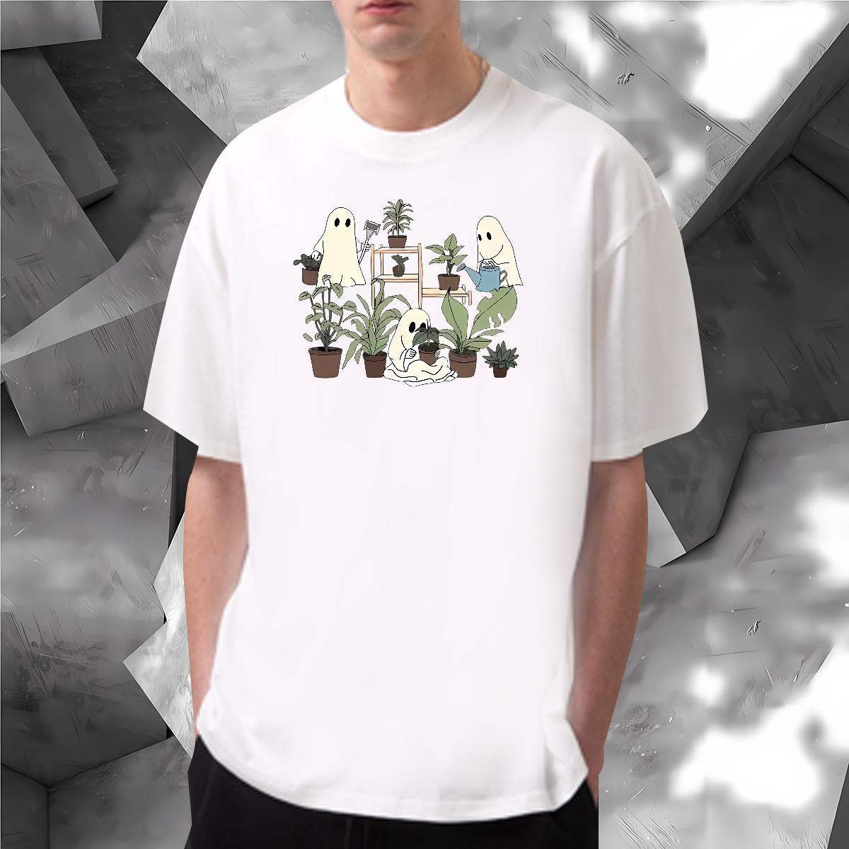 Free Shipping Man T Shirts 230g Pure Cotton halloween High Street Hip Hop White Plus Size Breathable Soft Couples T Shirts Custom Tshirts