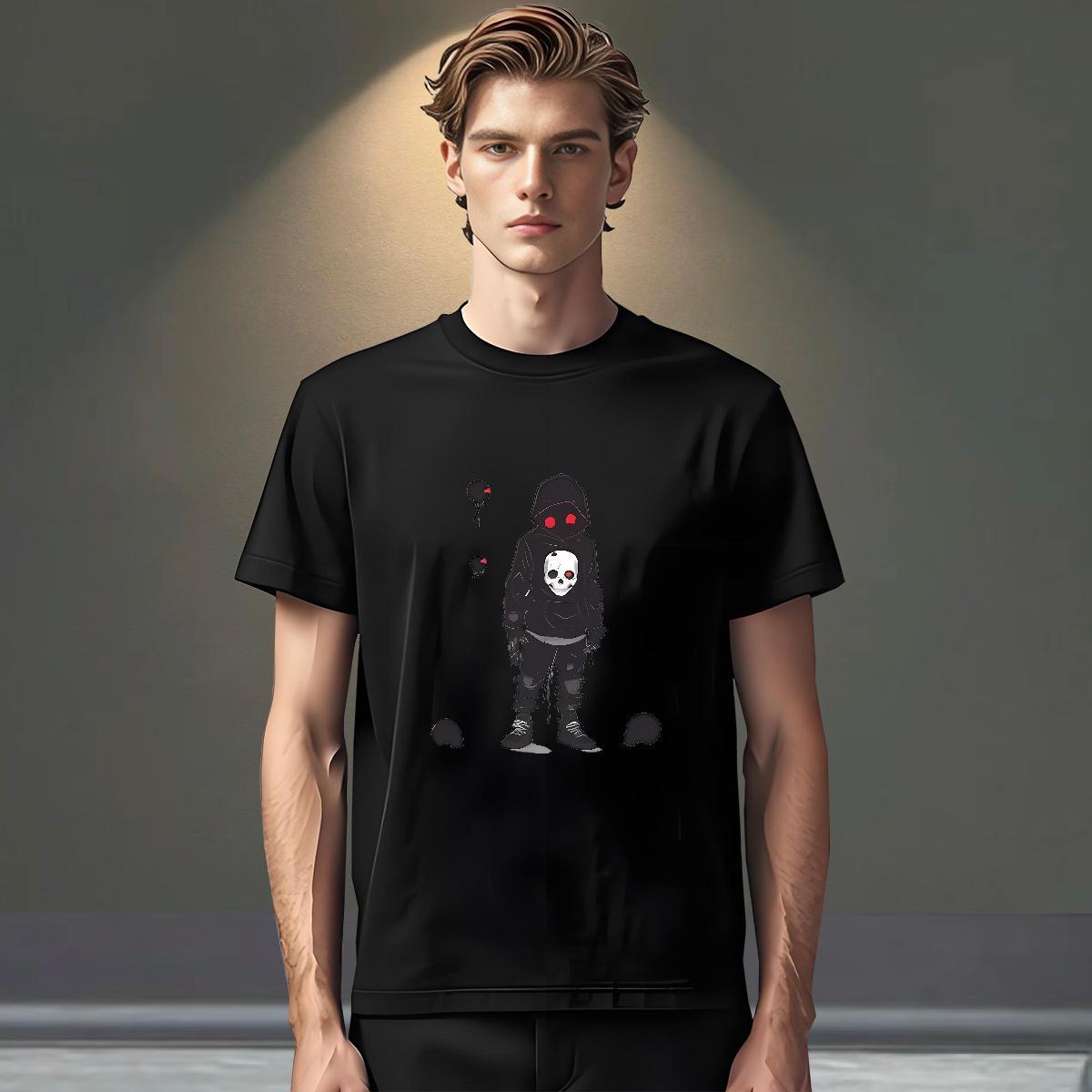 Unisex T shirt 230g Cotton skull Anime Printing Street Oversized 4XL Breathable Men Tshirts 2024 DIY Polos