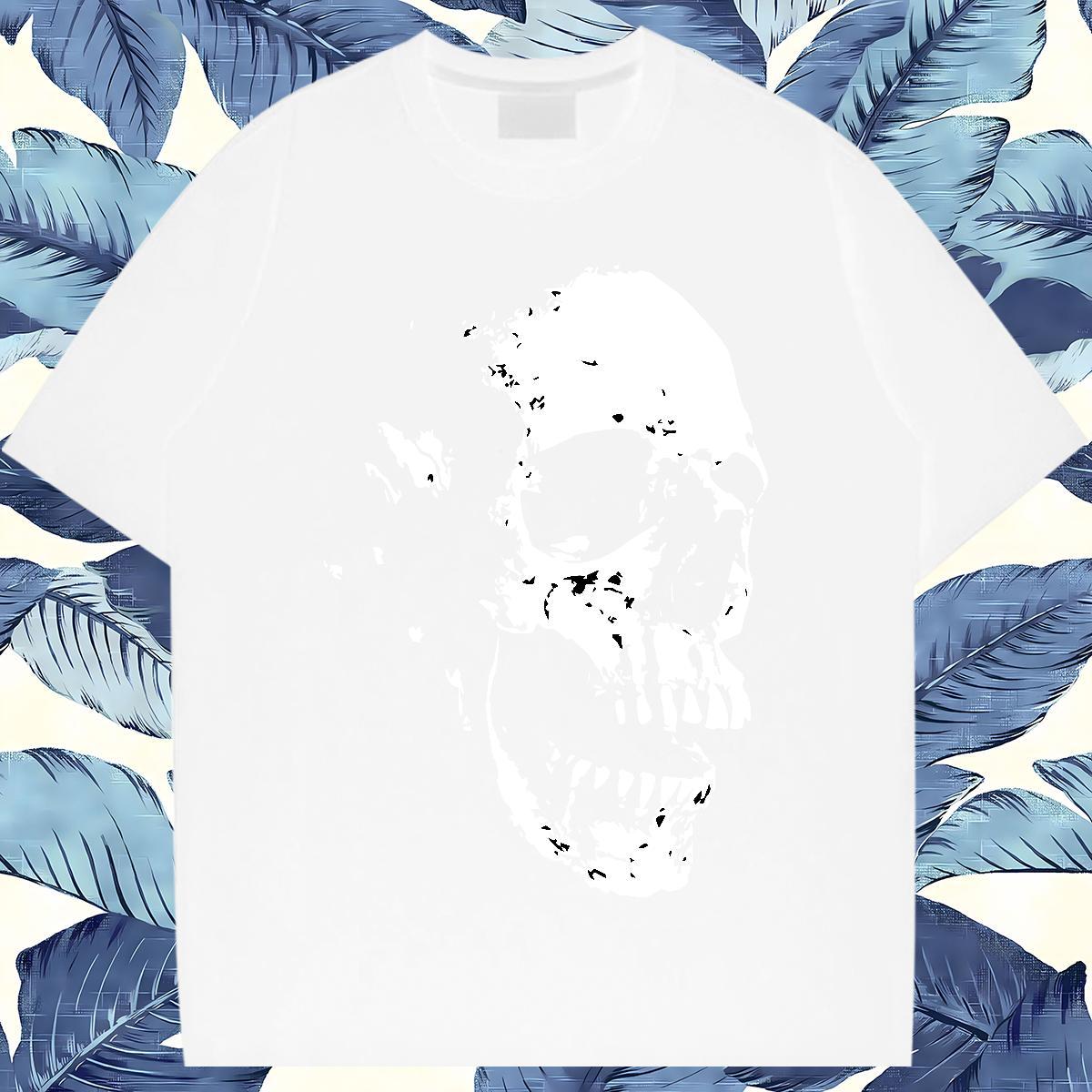 TOP Quality T Shirt For Man 230g 100% Cotton skull Daily Outfit Oversized 3XL 4XL Short Sleeve O-Neck Couples T Shirts 2024 Tops Shirt