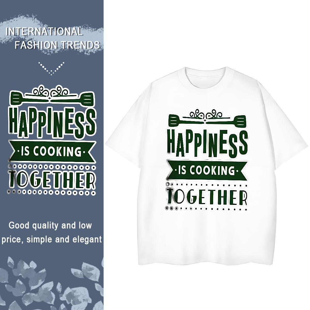 Lady Womens Tshirts 230g Cotton letter Daily Wear T Shirts Women Short sleeve Soft DIY Printed Clothings