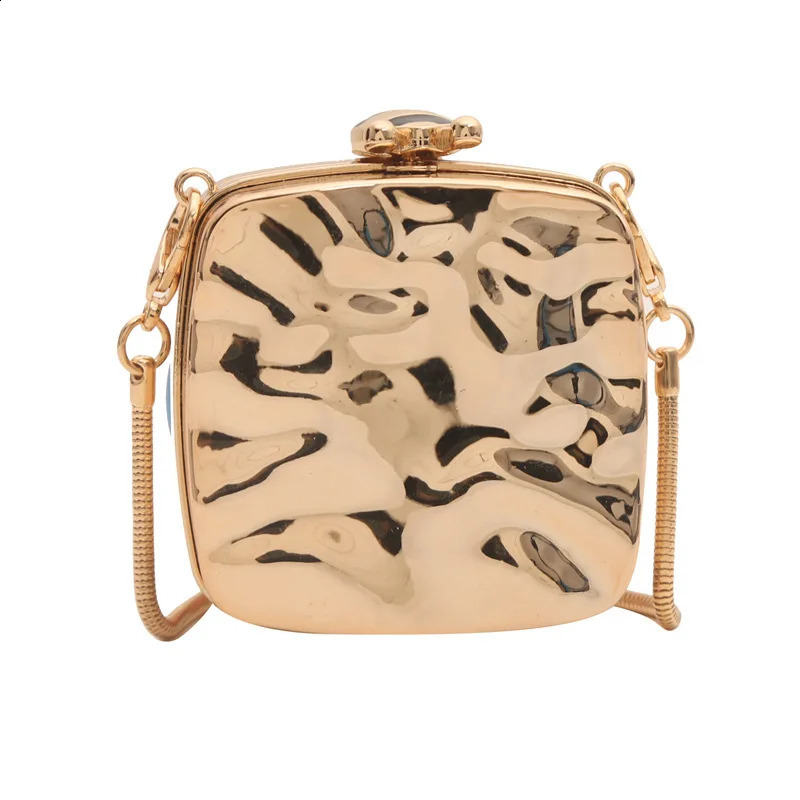 Acrylic Mini Bags for Women Trend Metallic Fashion Cute Evening Handbag Woman Party Chain Hard Small Shoulder Crossbody Bag 240822