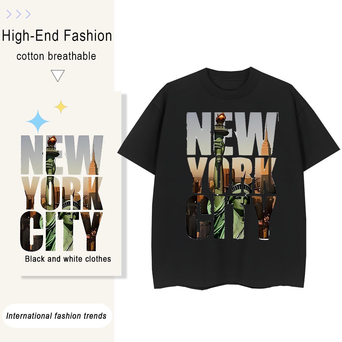 Nice Woman Tshirt 230g Cotton New York Casual Sport Womens T Shirts Breathable Crew Neck DIY Anime Printed Wear