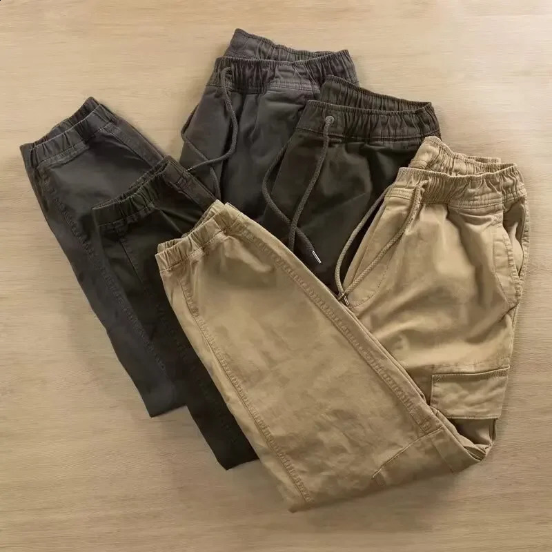 Japanese style loose fit thick work pants fashionable products pockets casual clothing wholesale inventory 240823