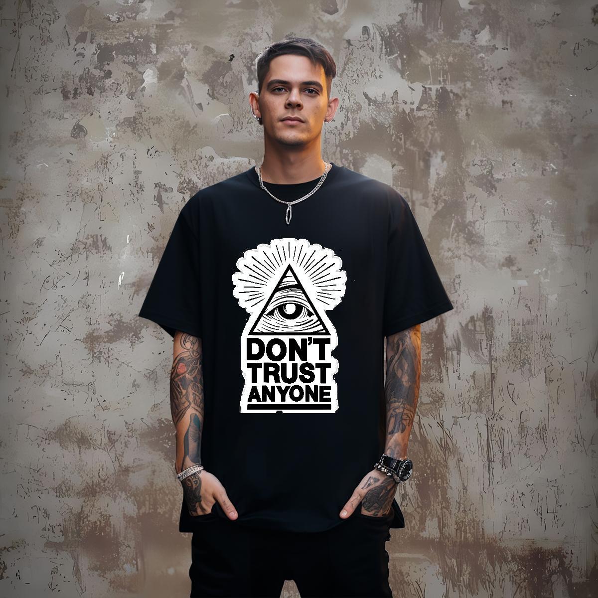 Cool Design T-Shirts 230g 100% Cotton eye of the devil Hip Hop Anime Print Crew Neck Tshirts Classic Casual Wear
