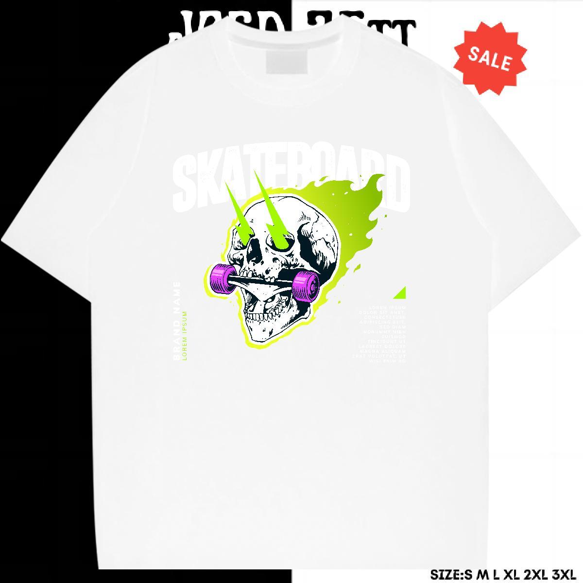 Free Shipping T-Shirts for Men 230g 100% Cotton skull Hip Hop Customized Breathable Short Sleeve Men Tshirts Brand Tee Shirt