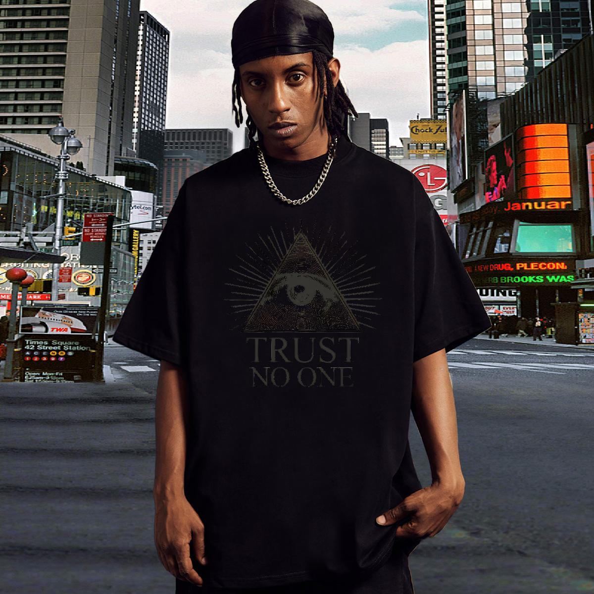 TOP Quality Man T Shirts 100% Cotton 230g eye of the devil High Street Hip Hop Custom Print Plus Size Round Neck Short Sleeve Tshirts 2024 Clothings