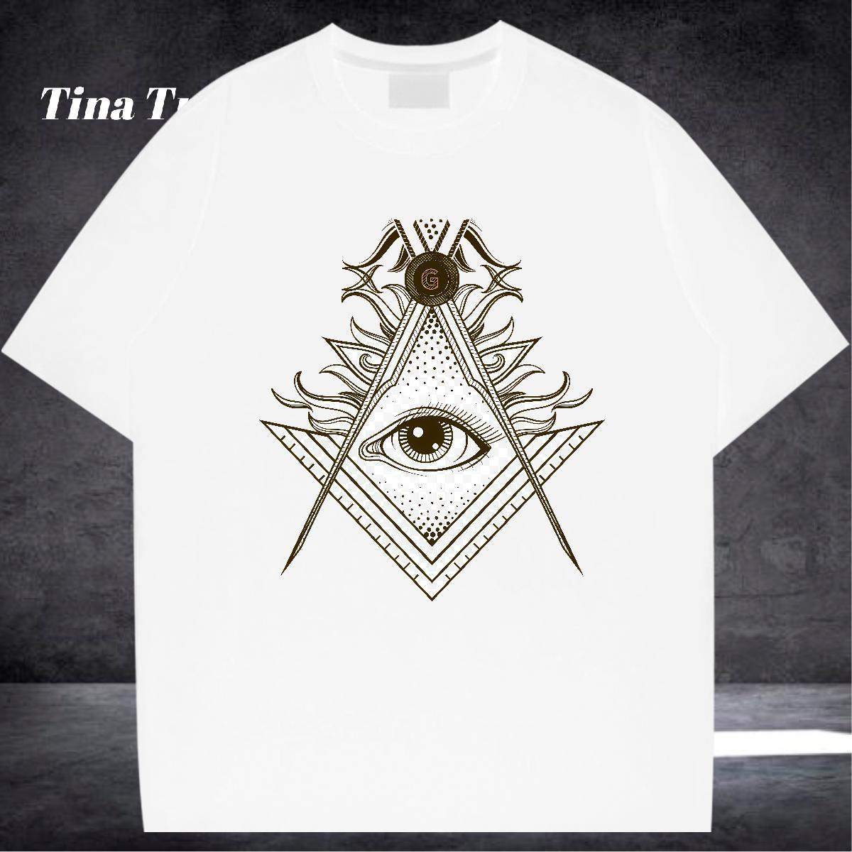 Comfortable Man T Shirts 230g Cotton eye of the devil Street Wear Customized Breathable Short Sleeve Men Tops Tees Brand Polos