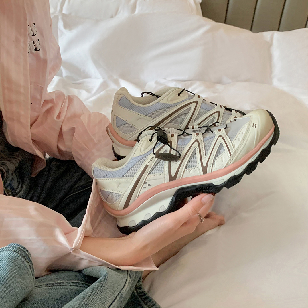 Ddmysports Premium Leather Version Su Yinyin S Same Thick Soled Height Increasing Color Blocked Outdoor Casual Sports Shoes For Women And Fathers OUTD