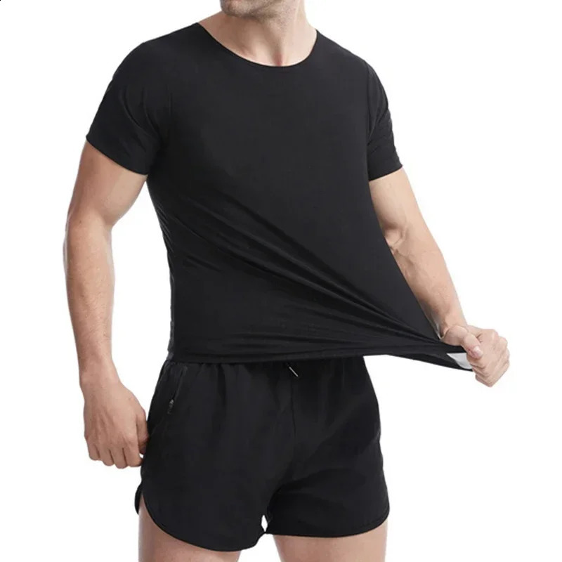 Men Sweat Sauna T-shirt Waist Trainer Slimming Suit Body Shapers Shapewear Corset Underwear Belly Control Fitness Fat Burn Tops 240823