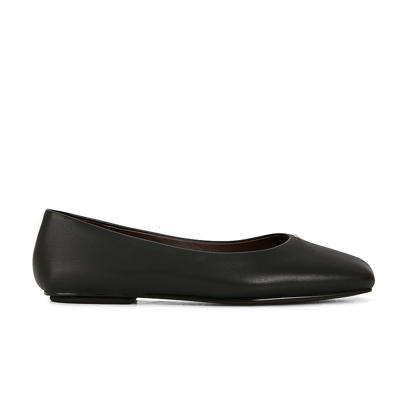 Ddmysports Suyin Same Sheepskin Edition Single Shoe Women S Ead Shallow Mouth Genuine Leather Flat Bottom Versatile Work Commuter Grandma Shoes OUTDOO