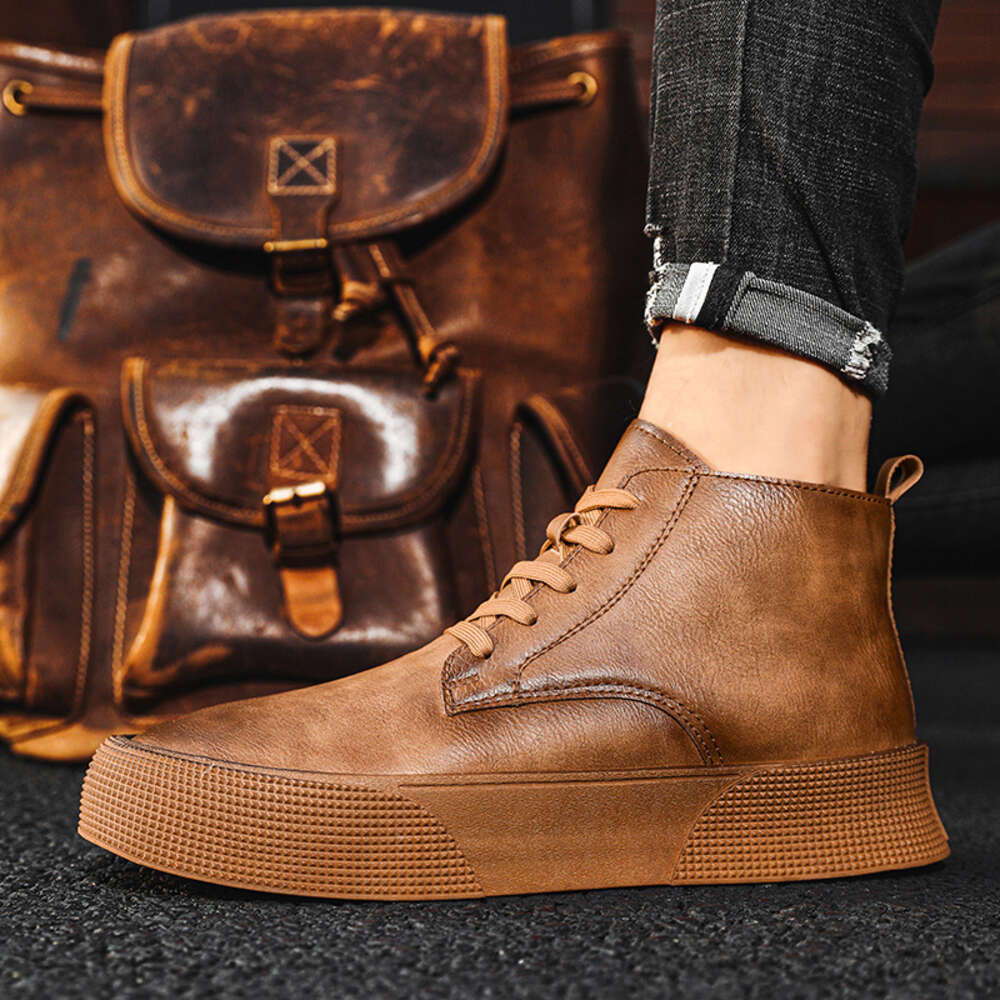 Ddmysports Spring New Igh Top Thick Sole Eightened Casual Wiped Old Men S Board Shoes OUTDOOR