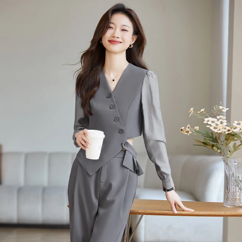 Two Piece Sets Womens Outifits Professional Business Formal Pants Suit Office Ladies Work Wear Long Sleeve Blazer and Skirts 240823