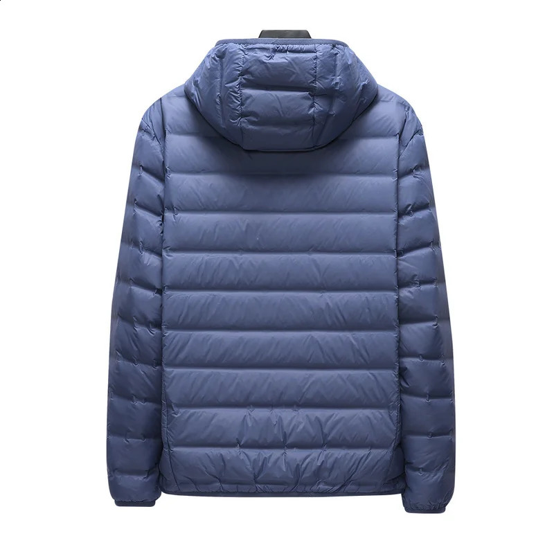 Anti splash lightweight inflatable jacket 90% white duck down mens hooded waterproof windproof warm 5XL 6XL 240822