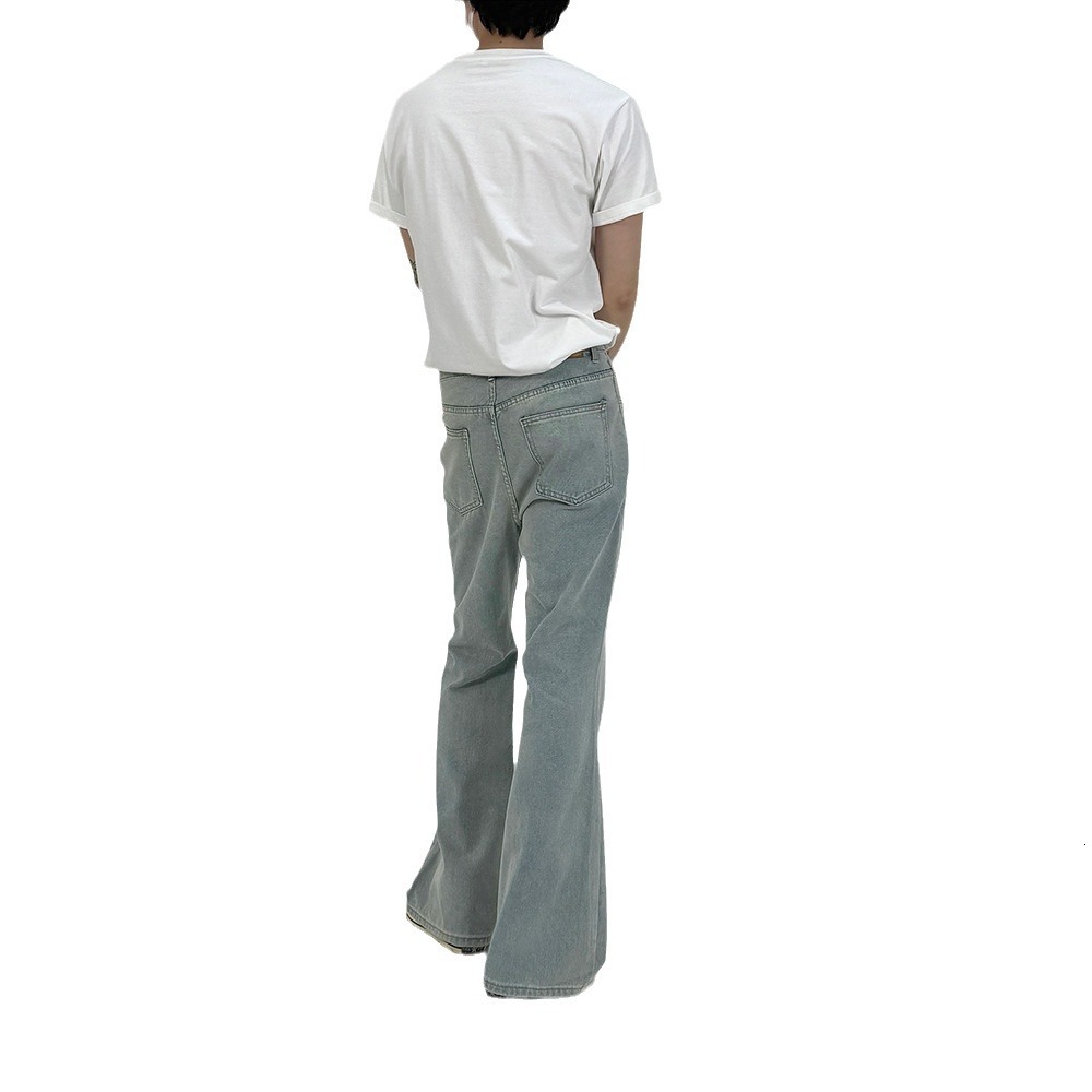 American High Street Cleanfit Silhouette Distressed Jeans Mens Summer New Straight Leg Micro Flared Atmosphere Casual Pants