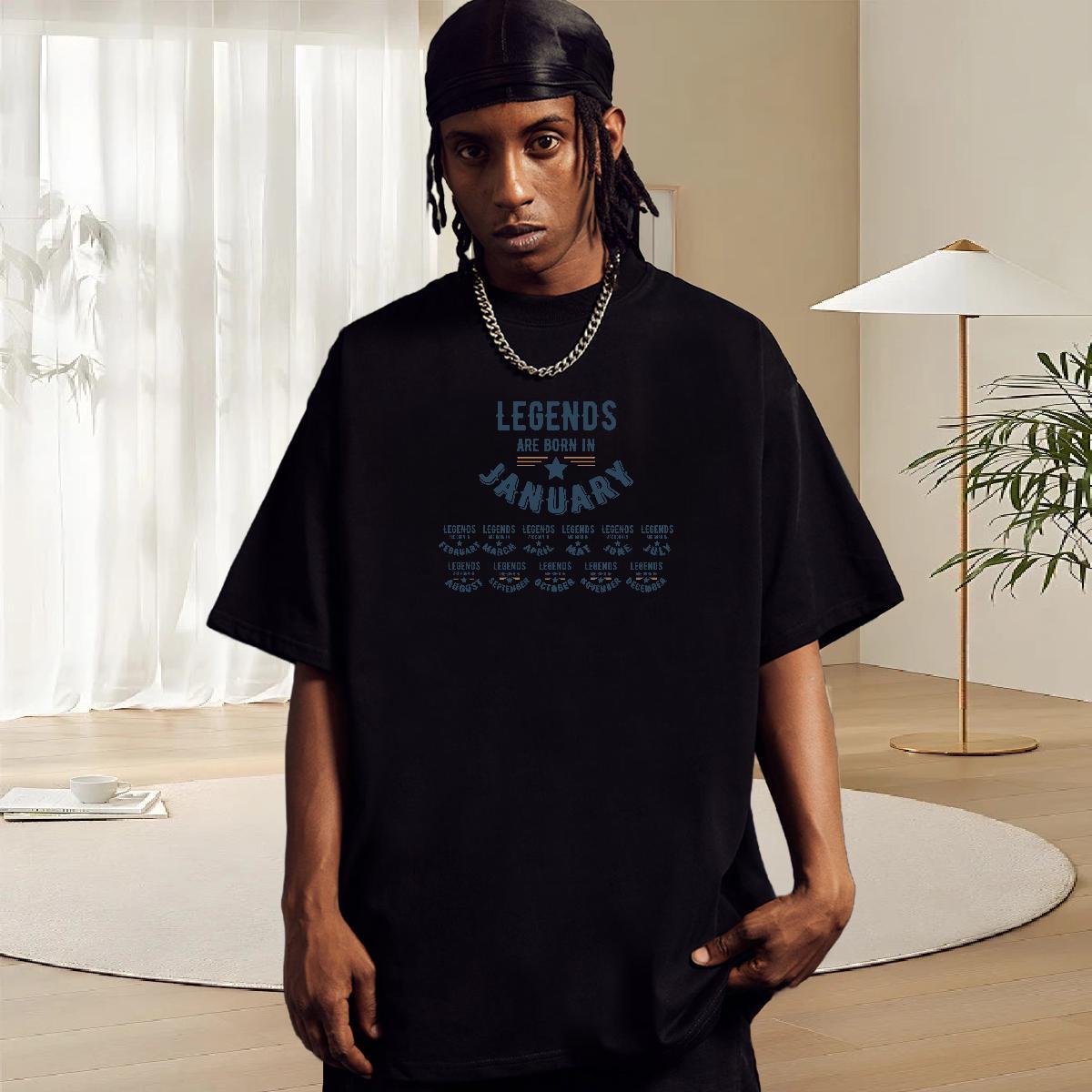 Loose Fit T-Shirts 230g Cotton letter Anime Printing Street Black White Short Sleeve Soft Men Tshirts Free Shipping Clothes
