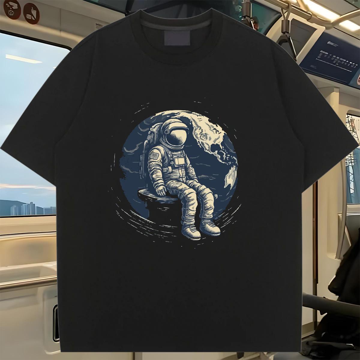 Lady Lady T shirt 230g Pure Cotton universe High Street Hip Hop T Shirts Women Breathable Crew Neck Oversized Top Tees