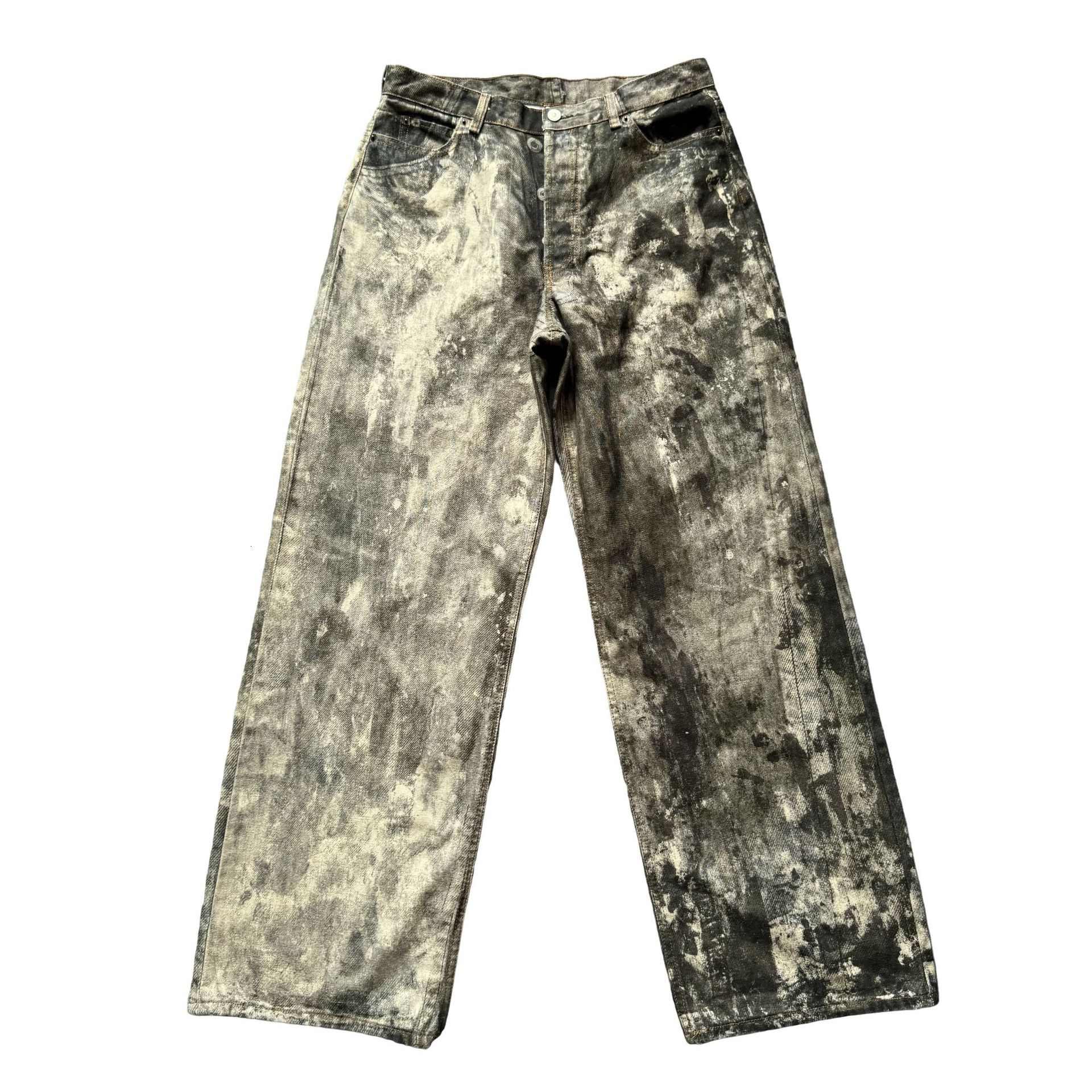 3d Digital Printed Jeans for Mens Summer New Washed Camouflage Loose Wide Leg Casual Versatile Pants