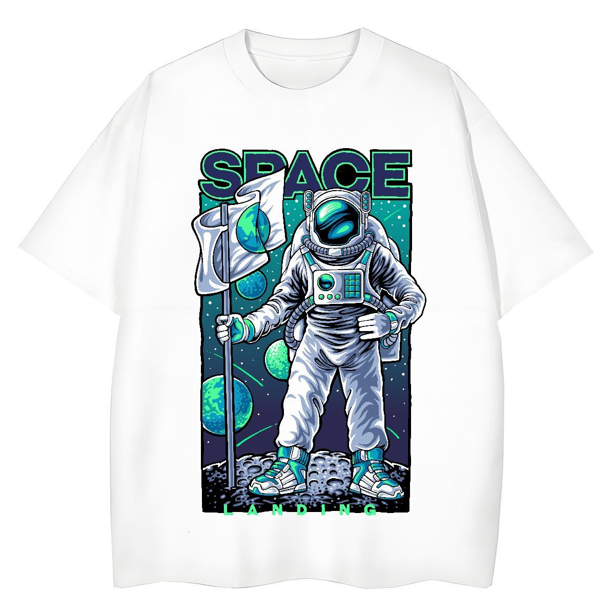 Female Lady T shirt 230g Cotton universe Beach T Shirt For Woman O-Neck Short Sleeve Custom Print Plus Size Clothes