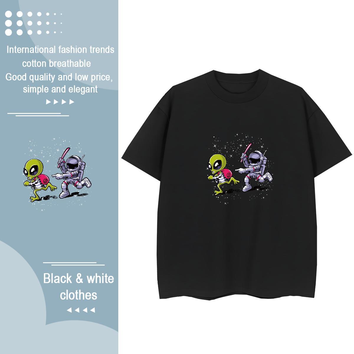 Comfortable Couples T Shirts 100% Cotton 230g universe Home Outdoor T Shirt For Woman O Neck Short Sleeves Custom Printed Tshirts