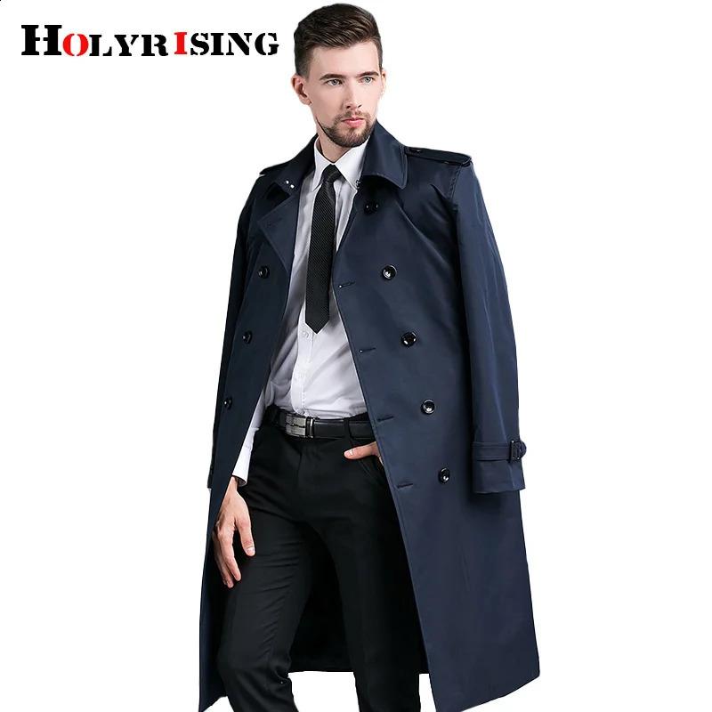 Men Long trench coat Spring and Autumn Double Breasted Europe style men Pea Coat Gentleman Top Jackets 18771-5 240822