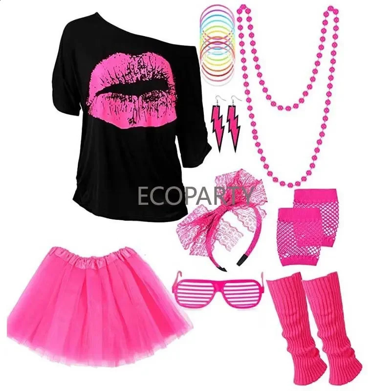 Female Role Playing 80s Theme Retro Party Costume Halloween Disfraz Mujer Sexy Anime 240823
