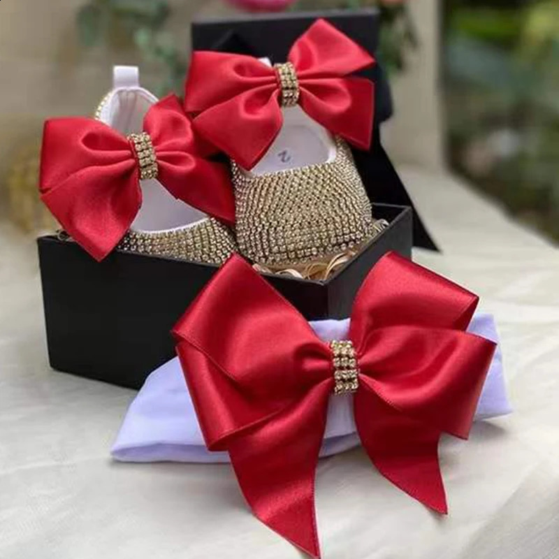 Dollbling Christening Headband Crystal Baby Shoes Baptism Boutique Monogram Infant Name Personlized born Gift Keepsake 240813