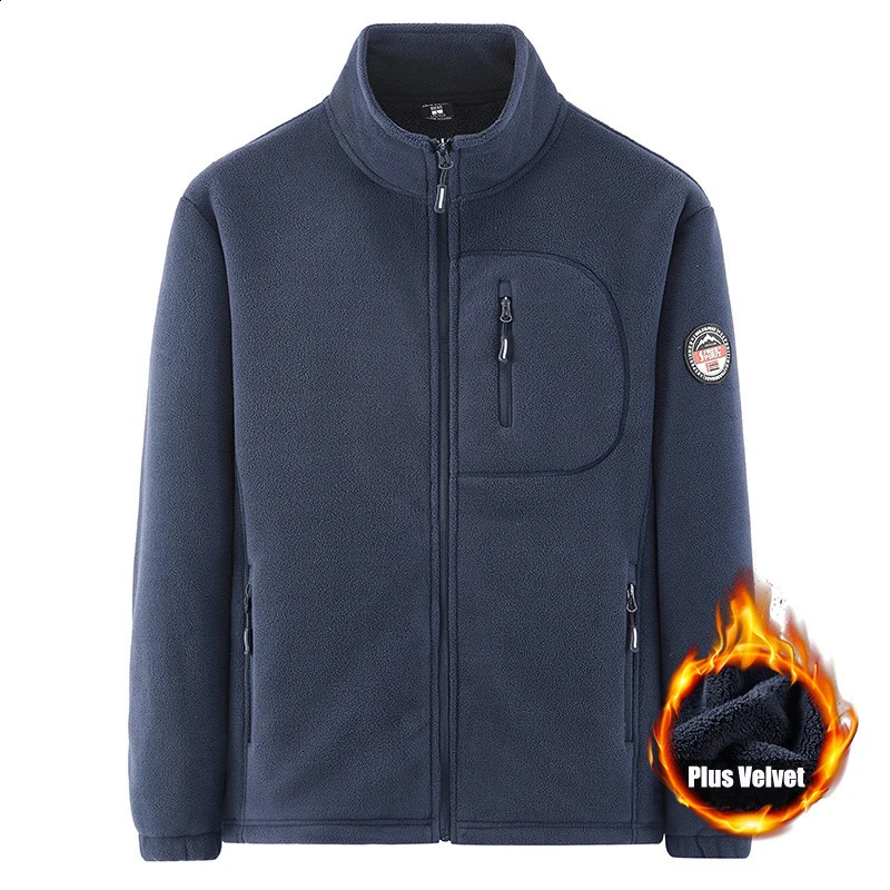 Mens Plus Velvet Thick Soft Shell Military Ski Hiking Jacket Windproof Warm Winter Camping Park Clothing 240822