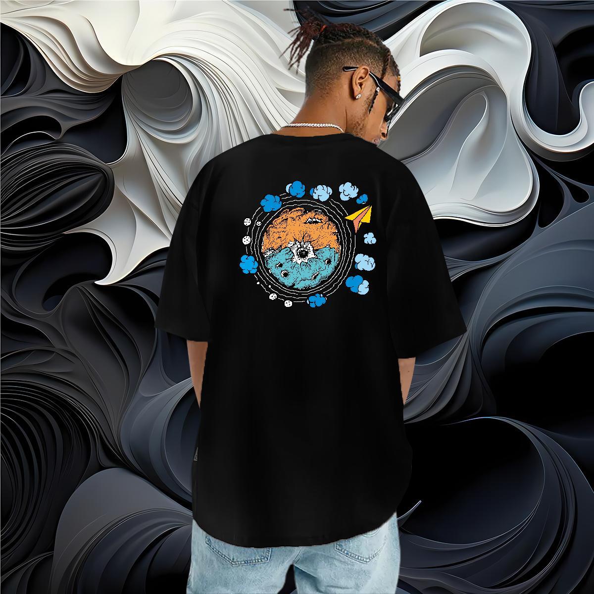 Comfortable T Shirts Men 230g Cotton sky High Street Hip Hop Oversized 4XL Breathable Crew Neck Men Tshirts 2024 Designer Top Tees