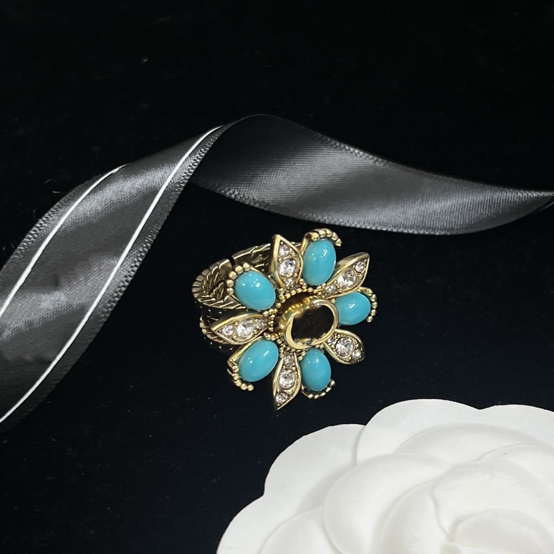 Designer Ring With Side Stones Ring Trend Luxury Women Fashion Designers Jewelry Metal Open Ring Crystal engagement ring men