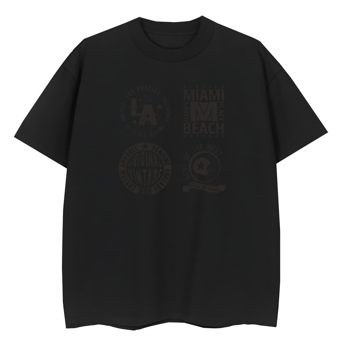 Loose fit Women Tees 230g Pure Cotton letter Sports Casual T-Shirts Breathable Crew Neck Plus Size Custom Polos