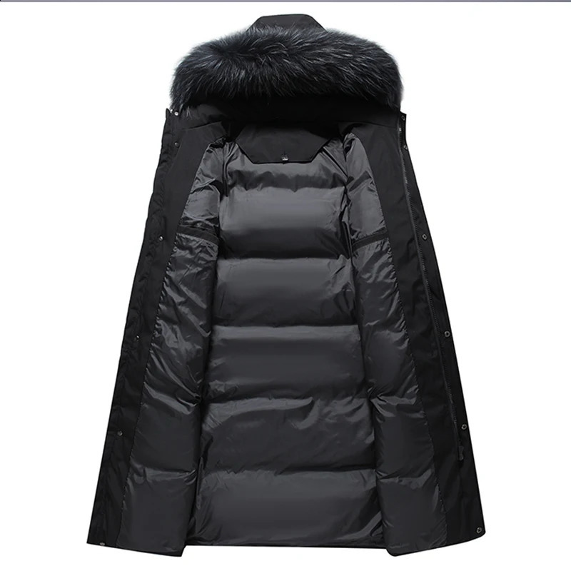 Mens Thick Down Jacket30 Winter Warm Jacket Fashion Changbai Duck Hooded Park Plus Size 4XL 240822