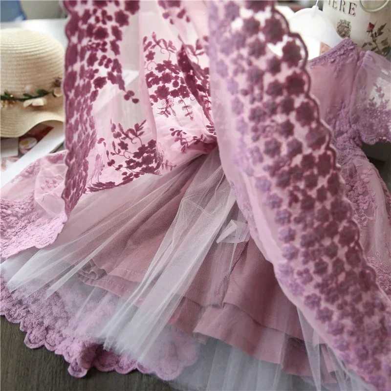 3-8-year-old girls and childrens dresses floral elegant girls dresses childrens dresses lace chiffon childrens casual clothing 2024 summer girls dress