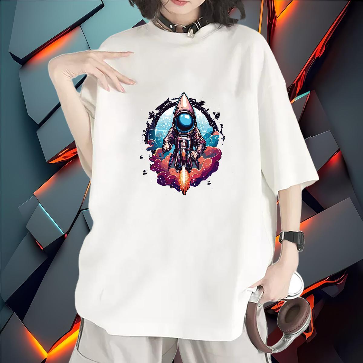 5A Couples T Shirts 230g Cotton universe Outdoor T-Shirts Short sleeve Soft Oversized L-4XL Top Tees